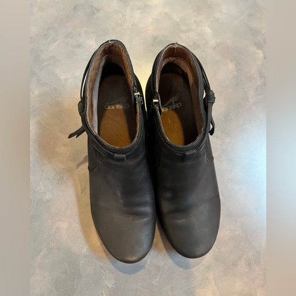 Dansko Maria Black Oiled Leather Ankle Boots Size 38 - Picture 4 of 15
